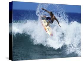 Surfer Riding a Wave-null-Stretched Canvas