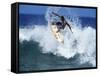 Surfer Riding a Wave-null-Framed Stretched Canvas