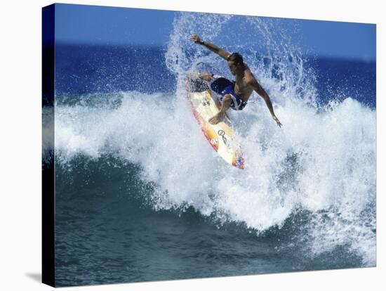 Surfer Riding a Wave-null-Stretched Canvas