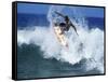 Surfer Riding a Wave-null-Framed Stretched Canvas