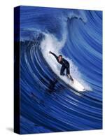 Surfer Riding a Wave-David Pu'u-Stretched Canvas