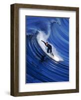 Surfer Riding a Wave-David Pu'u-Framed Photographic Print