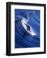 Surfer Riding a Wave-David Pu'u-Framed Photographic Print