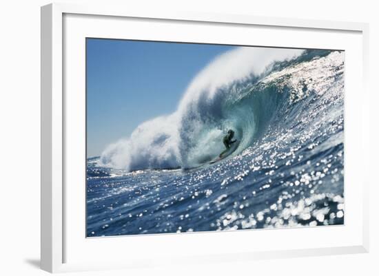 Surfer Riding a Wave-Rick Doyle-Framed Photographic Print