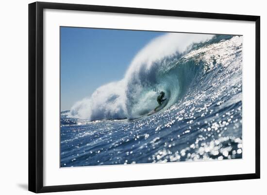 Surfer Riding a Wave-Rick Doyle-Framed Photographic Print