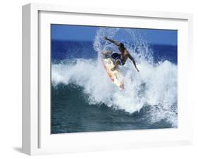 Surfer Riding a Wave-null-Framed Photographic Print