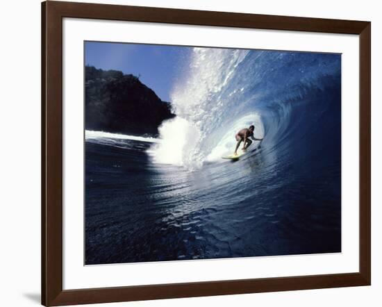 Surfer Riding a Wave-null-Framed Photographic Print