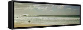 Surfer Standing on the Beach, North Shore, Oahu, Hawaii, USA-null-Framed Stretched Canvas