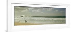 Surfer Standing on the Beach, North Shore, Oahu, Hawaii, USA-null-Framed Photographic Print