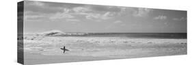 Surfer Standing on the Beach, North Shore, Oahu, Hawaii, USA-null-Stretched Canvas