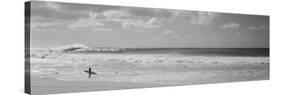 Surfer Standing on the Beach, North Shore, Oahu, Hawaii, USA-null-Stretched Canvas