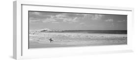 Surfer Standing on the Beach, North Shore, Oahu, Hawaii, USA-null-Framed Photographic Print