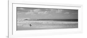 Surfer Standing on the Beach, North Shore, Oahu, Hawaii, USA-null-Framed Photographic Print