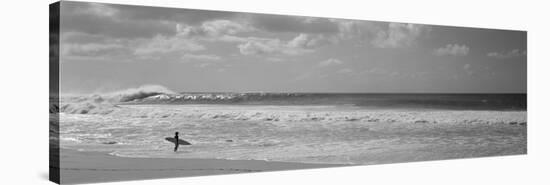 Surfer Standing on the Beach, North Shore, Oahu, Hawaii, USA-null-Stretched Canvas