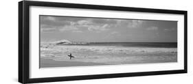 Surfer Standing on the Beach, North Shore, Oahu, Hawaii, USA-null-Framed Photographic Print