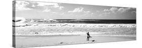 Surfer Standing on the Beach, North Shore, Oahu, Hawaii, USA-null-Stretched Canvas