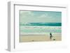 Surfer standing on the beach, North Shore, Oahu, Hawaii, USA-null-Framed Photographic Print