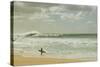 Surfer standing on the beach, North Shore, Oahu, Hawaii, USA-null-Stretched Canvas