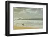 Surfer standing on the beach, North Shore, Oahu, Hawaii, USA-null-Framed Photographic Print