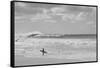 Surfer standing on the beach, North Shore, Oahu, Hawaii, USA-null-Framed Stretched Canvas