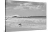 Surfer standing on the beach, North Shore, Oahu, Hawaii, USA-null-Stretched Canvas