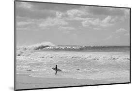 Surfer standing on the beach, North Shore, Oahu, Hawaii, USA-null-Mounted Photographic Print