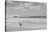 Surfer standing on the beach, North Shore, Oahu, Hawaii, USA-null-Stretched Canvas