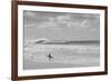 Surfer standing on the beach, North Shore, Oahu, Hawaii, USA-null-Framed Photographic Print