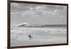 Surfer standing on the beach, North Shore, Oahu, Hawaii, USA-null-Framed Premium Photographic Print