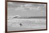 Surfer standing on the beach, North Shore, Oahu, Hawaii, USA-null-Framed Photographic Print