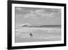 Surfer standing on the beach, North Shore, Oahu, Hawaii, USA-null-Framed Photographic Print