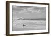 Surfer standing on the beach, North Shore, Oahu, Hawaii, USA-null-Framed Photographic Print
