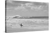 Surfer standing on the beach, North Shore, Oahu, Hawaii, USA-null-Stretched Canvas