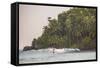 Surfer Surfing at Sunset at Mirissa Beach, South Coast, Sri Lanka, Southern Province, Asia-Matthew Williams-Ellis-Framed Stretched Canvas