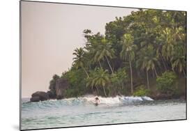 Surfer Surfing at Sunset at Mirissa Beach, South Coast, Sri Lanka, Southern Province, Asia-Matthew Williams-Ellis-Mounted Photographic Print