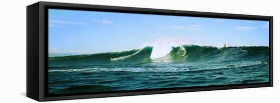 Surfer Surfing in the Ocean, Oahu, Hawaii, USA-null-Framed Stretched Canvas