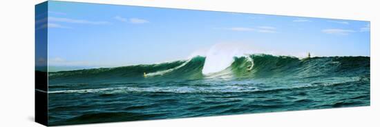 Surfer Surfing in the Ocean, Oahu, Hawaii, USA-null-Stretched Canvas