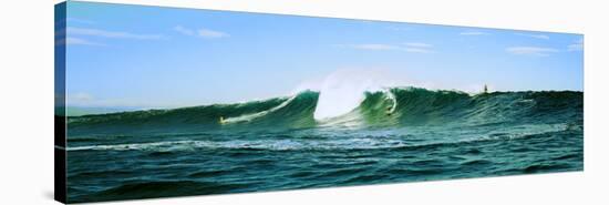 Surfer Surfing in the Ocean, Oahu, Hawaii, USA-null-Stretched Canvas