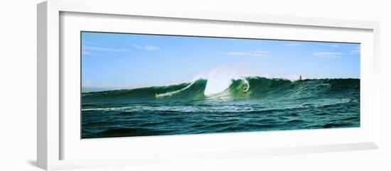 Surfer Surfing in the Ocean, Oahu, Hawaii, USA-null-Framed Photographic Print