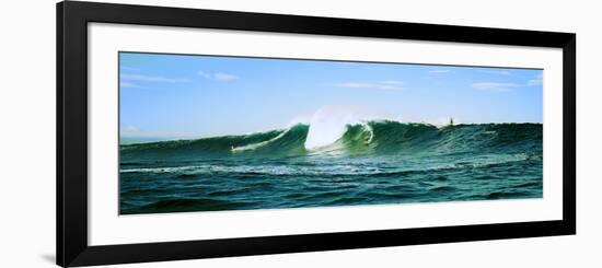 Surfer Surfing in the Ocean, Oahu, Hawaii, USA-null-Framed Photographic Print