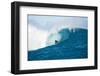 Surfer Surfing Wave in Pacific Ocean, Moorea, Tahiti, French Polynesia-null-Framed Photographic Print