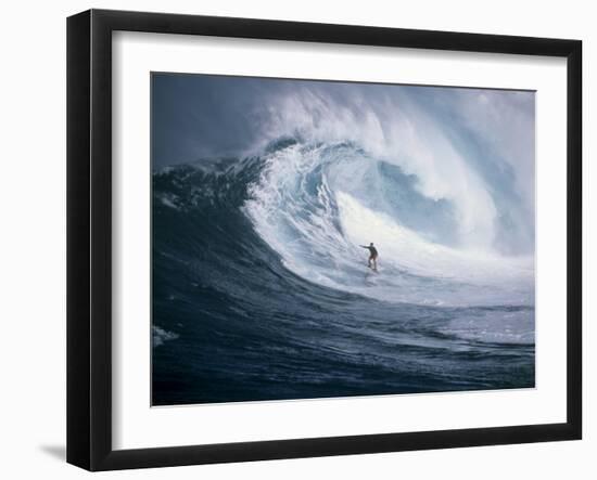 Surfer Surfing-null-Framed Premium Photographic Print