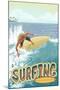 Surfer - Tropical-Lantern Press-Mounted Art Print