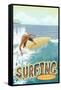 Surfer - Tropical-Lantern Press-Framed Stretched Canvas