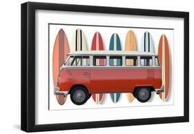 Surfer Van-Edward M. Fielding-Framed Art Print