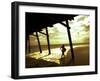 Surfer Walking along Tide-Jan Lakey-Framed Photographic Print