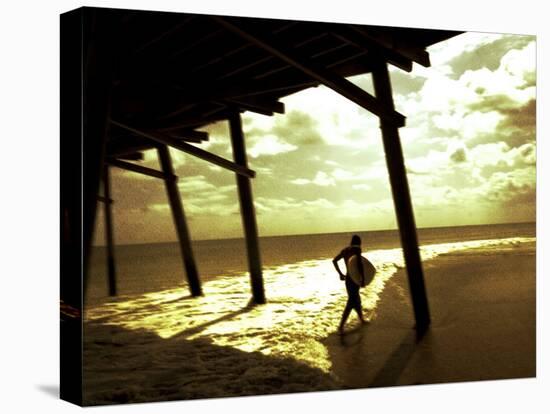 Surfer Walking along Tide-Jan Lakey-Stretched Canvas