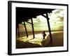 Surfer Walking along Tide-Jan Lakey-Framed Photographic Print