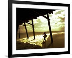 Surfer Walking along Tide-Jan Lakey-Framed Photographic Print