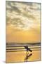 Surfer with Long Board at Sunset on Popular Playa Guiones Surf Beach-Rob Francis-Mounted Photographic Print